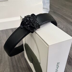Versace Black Men’s Belt with Medusa Buckle